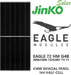 Jinko Eagle JKM430M 430W Bifacial Solar Panels - Low Wholesale Price