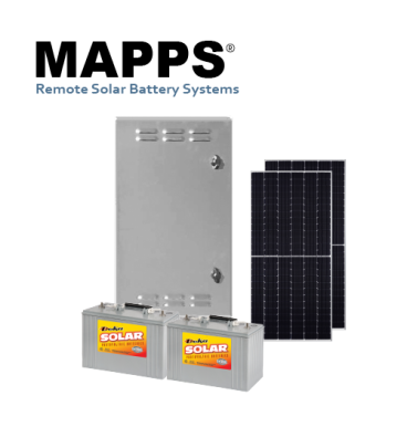MAPPS 180 Watt 12VDC 216Ahr Pole-Mounted Enclosure Solar System