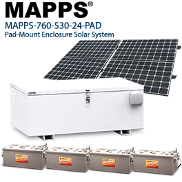 800W 24VDC 530Ahr Weatherproof Pad-Mounted Solar System