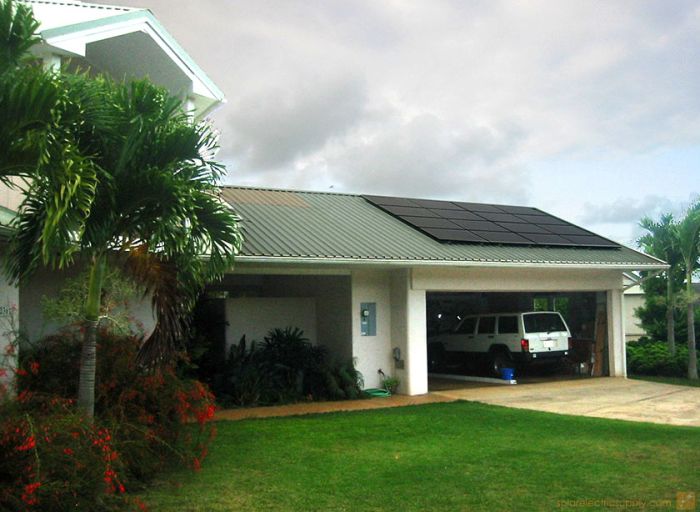 Sanyo Sloping Metal Roof Solar System - Kauai