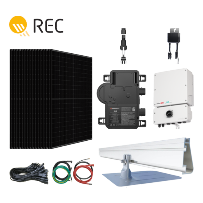 9.84 KW REC Alpha Pure-R REC410A 410W Grid-Tied Solar System