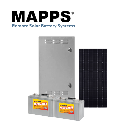 150 Watt 12VDC 216Ahr Pole-Mounted Solar Panel System