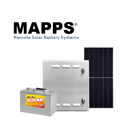 MAPPS 20W 12VDC 36Ahr Pole-Mounted Solar Battery Systems 
