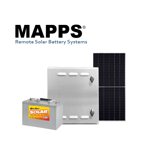 MAPPS 20 Watt 12VDC 36Ahr Pole-Mounted Solar Battery System