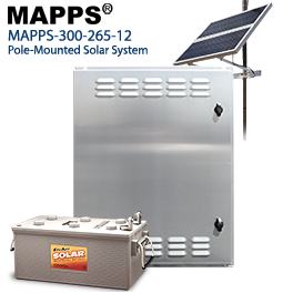 300 Watt 12VDC 265Ahr Pole-Mounted Solar Panel System
