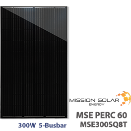 Mission Solar 300W MSE300SQ8T 5-Busbar Solar Panel - Low Price