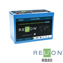 RELiON RB80 80Ah 12V Lithium Battery - Low Wholesale Price