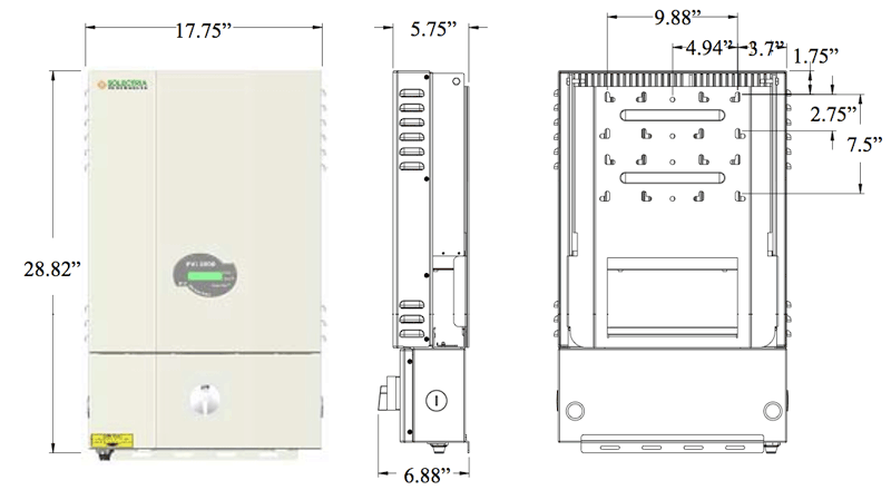 Solectria PVI3000 Inverter Dimensions