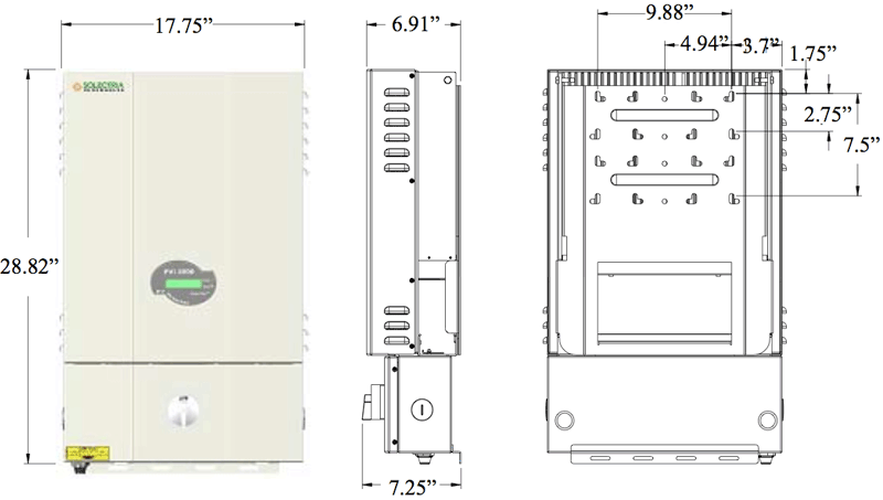 Solectria PVI5000 Inverter Dimensions