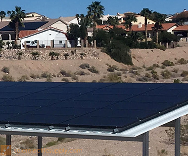 close up of solar carport