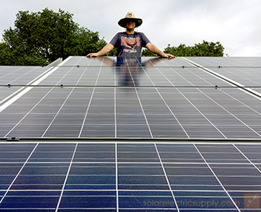 front view of solar panels