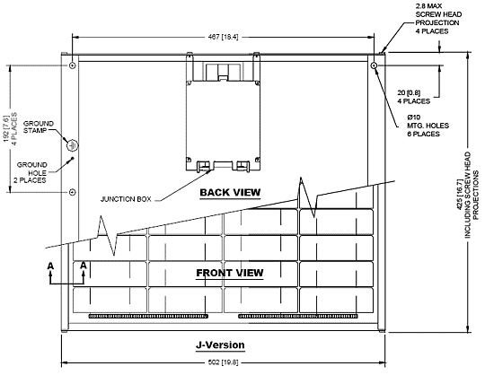 BP Solar SX320 universal dimensions