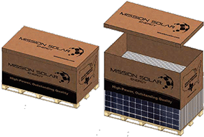 Mission Solar panels pallets
