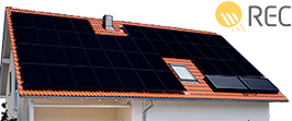 REC black solar panel system