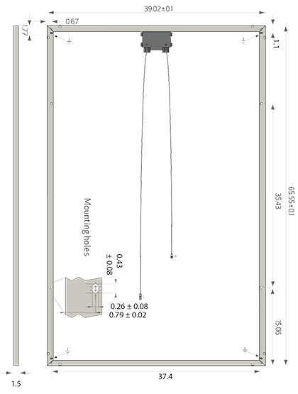 REC260PE-(US) BLK Dimensions