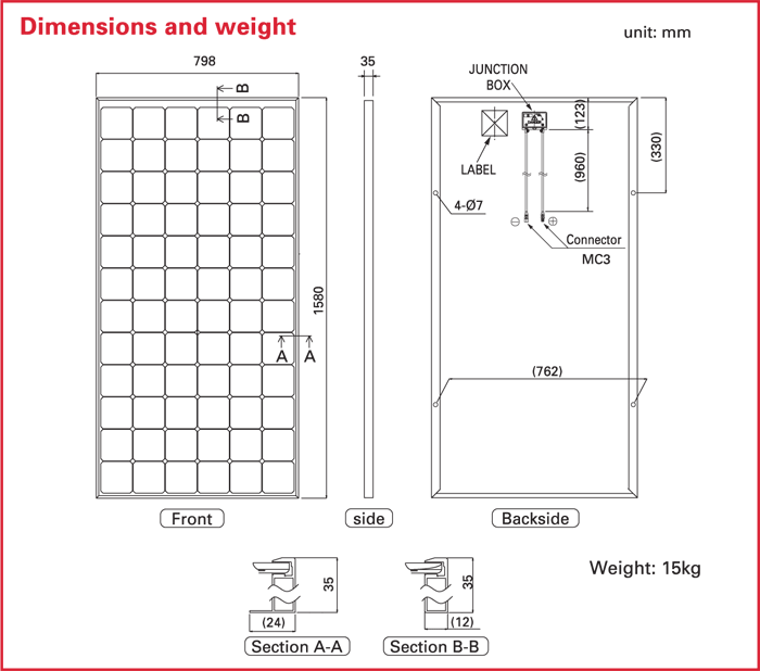 Dimensions and Weight