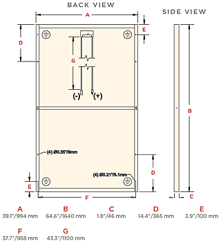 Sharp NU-U240F2 Dimensions