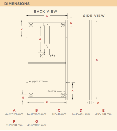 Sharp NT-175UC1 Dimensions