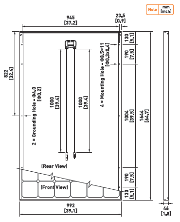 Samsung MBA Series Black Frame Dimensions