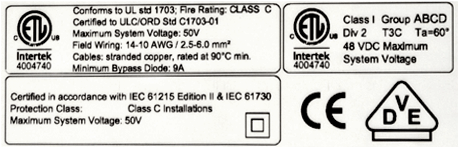 SES solar panel approval listings and certifications