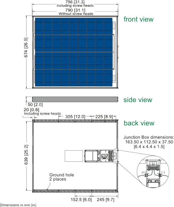 Solar Electric Suppy 365J Dimensions