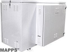 large weatherproof battery enclosure - left side