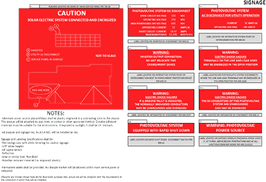 solar panel system labels