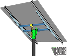 top of pole mount with 2 panels installed