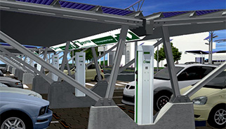 Schletter carport with car charging stations
