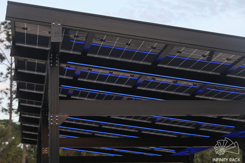 Solar carport with EV charging station