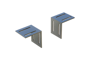 L-bracket mounting hardware for corner connections