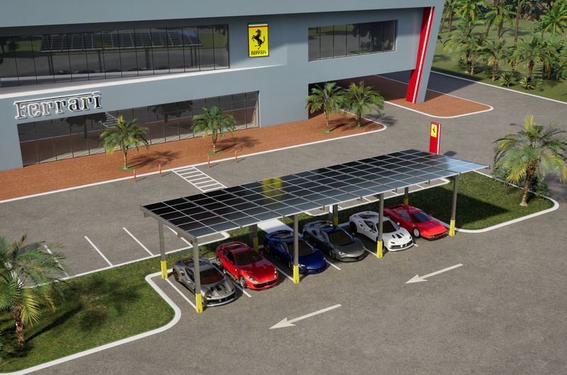 Commercial Solar Carport Ferrari Dealership