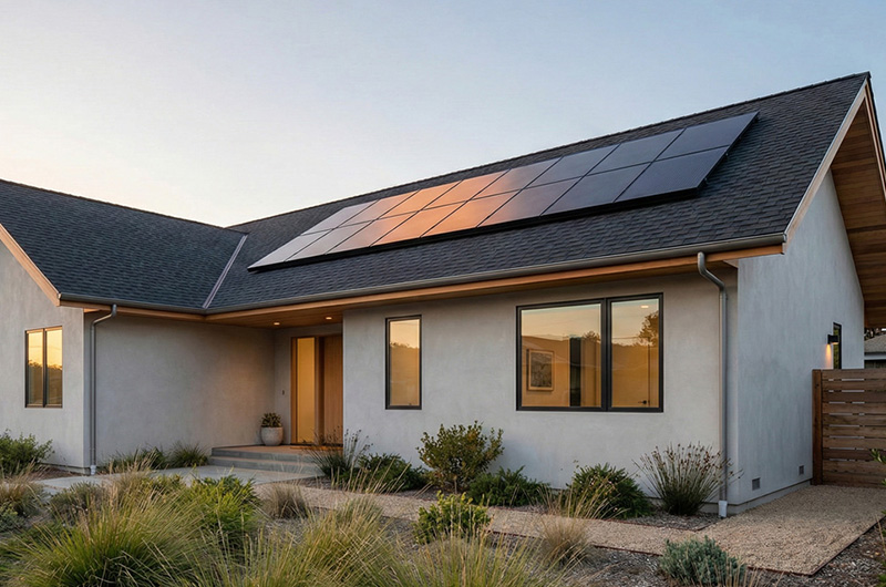 Residential roof mount solar installation