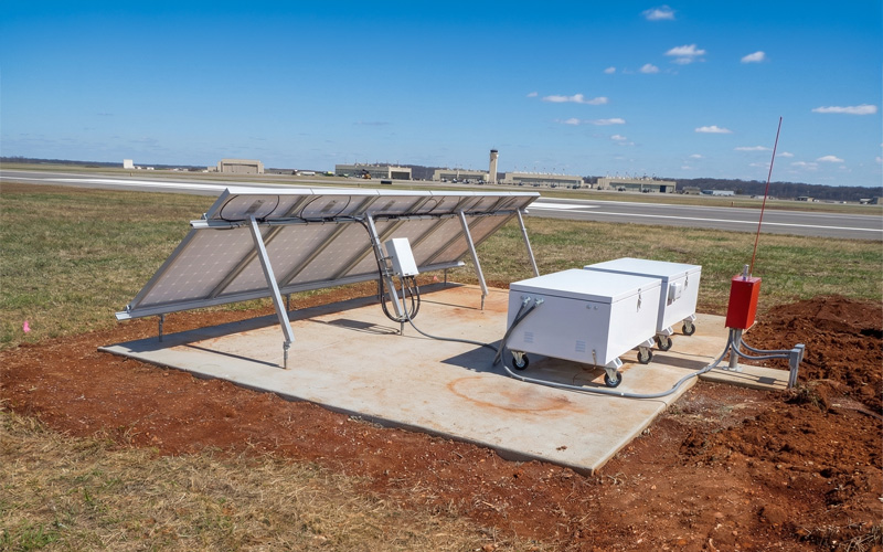 Dual PAD 4 MAPPS solar enclosures powering US Air Force runway obstruction lighting