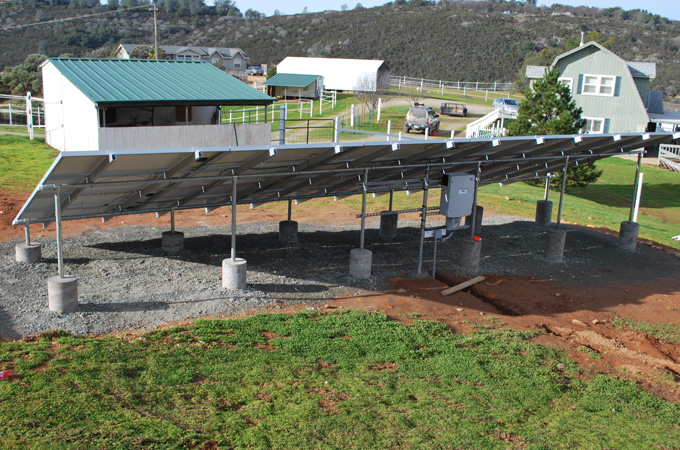 Residential Ground-Mount Solar System Mid Day