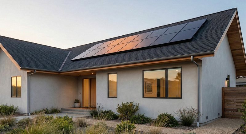 Residential roof mount solar installation