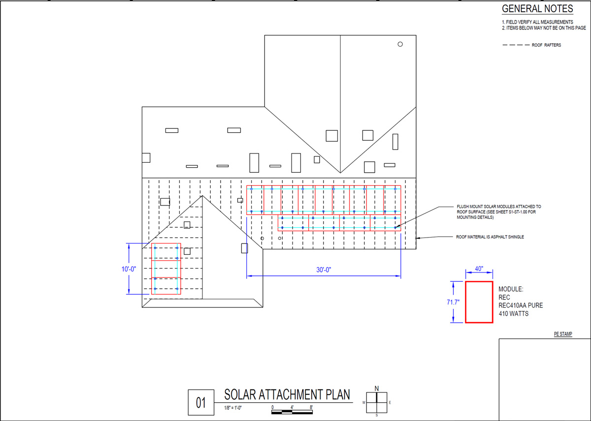 Solar Attachment Plan Sample Drawing