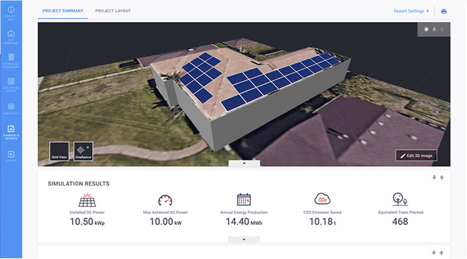 Solar Isolation Report Partner Option Display