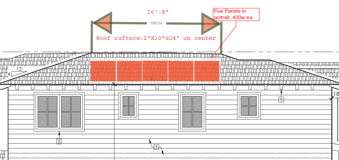 Solar Layout Roof Drawing